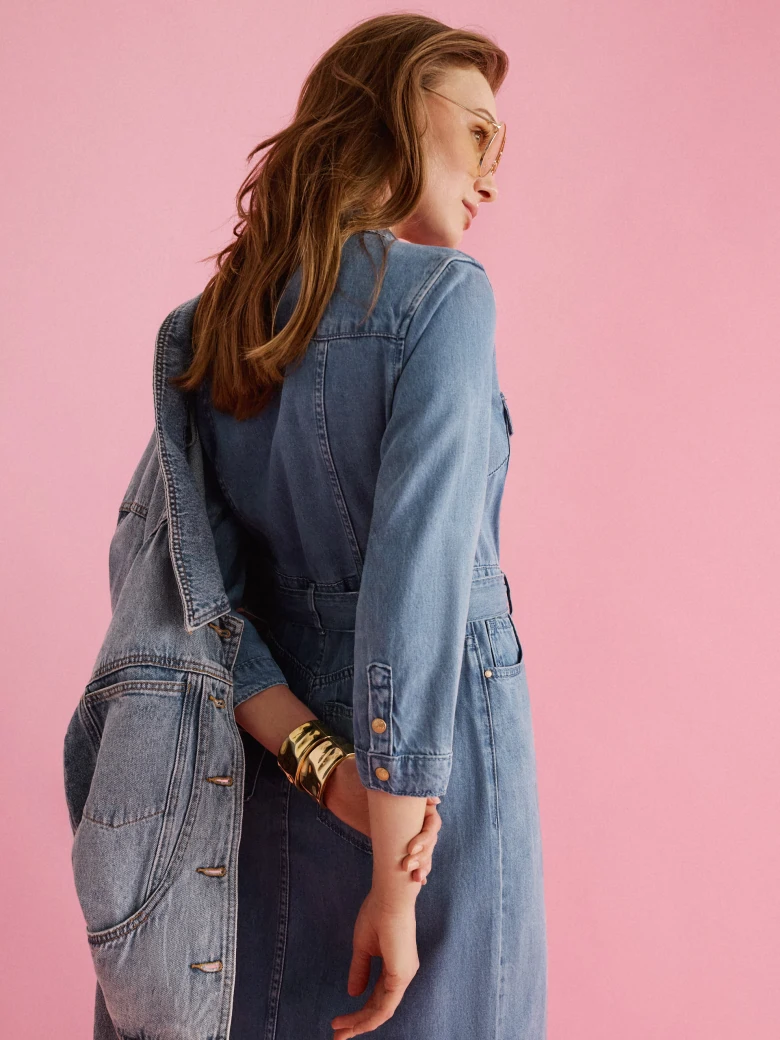 Midi denim dress