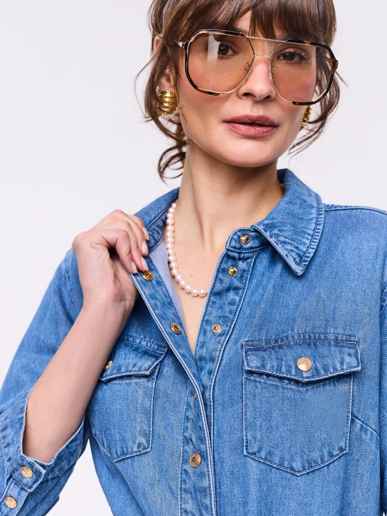 Midi denim dress
