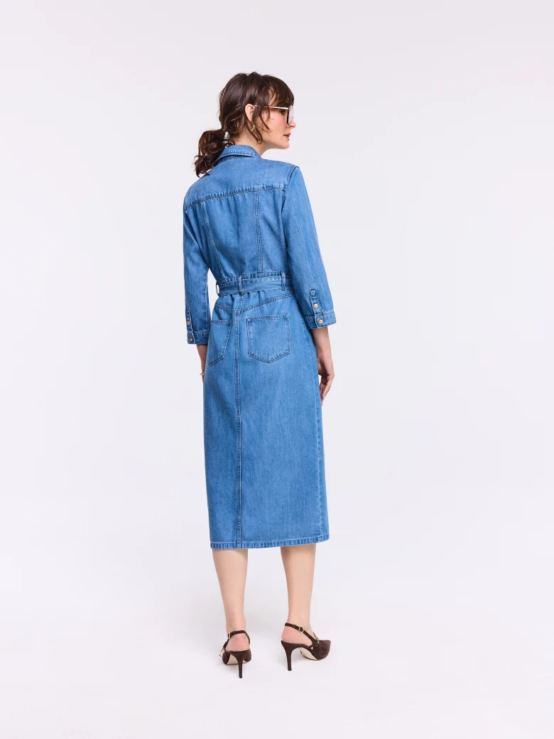 Midi denim dress