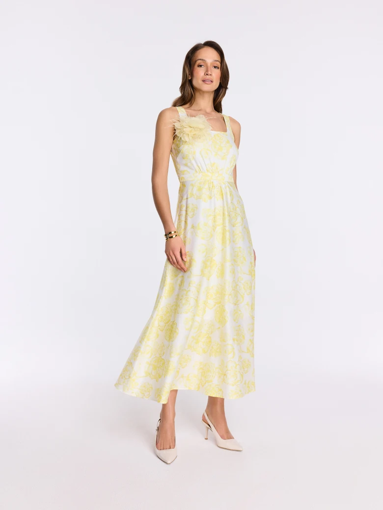 White cotton dress with yellow flowers