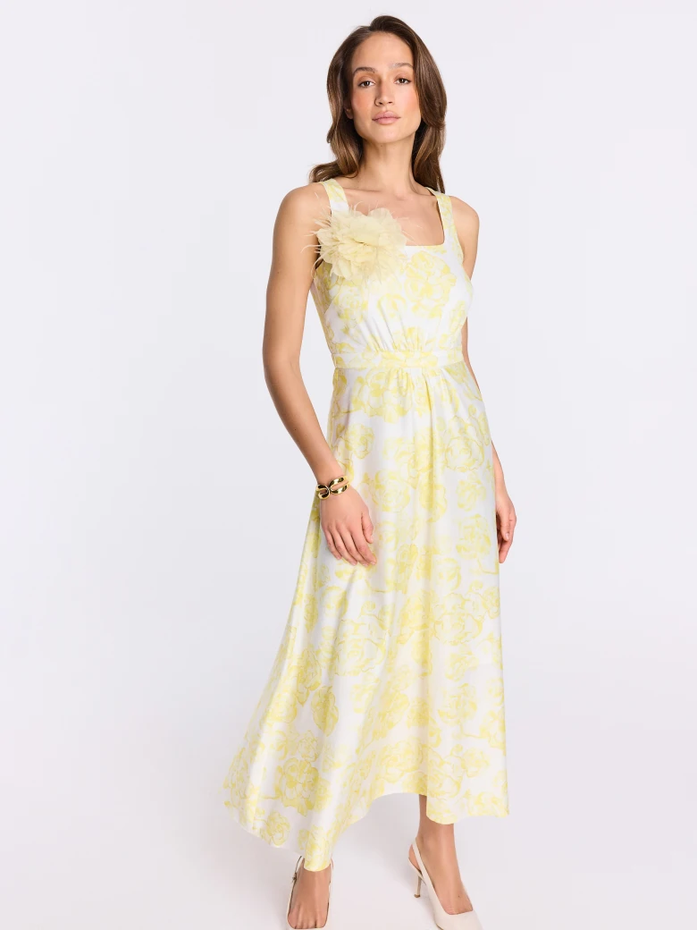 White cotton dress with yellow flowers