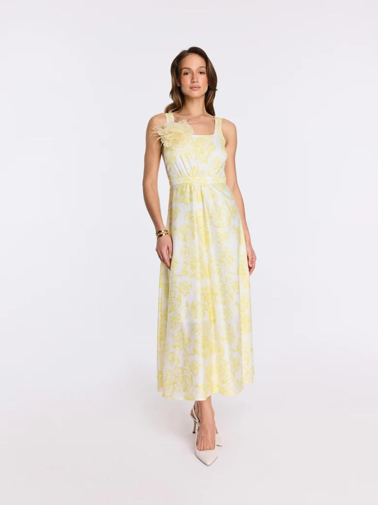 White cotton dress with yellow flowers