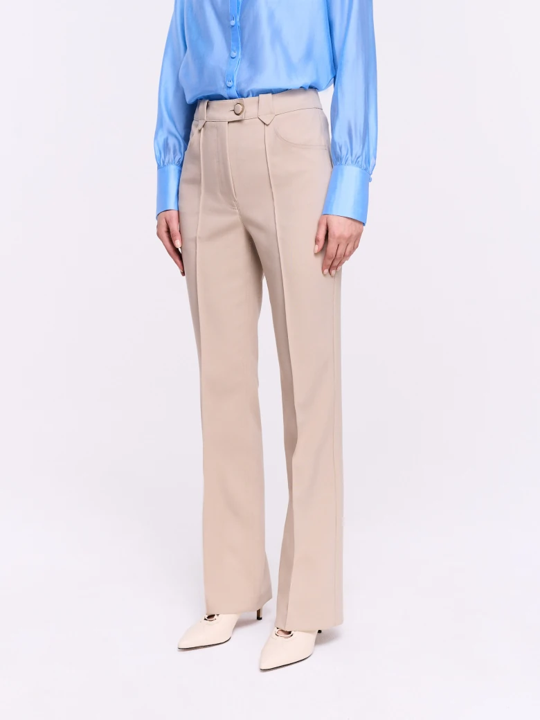 Beige pants with straight legs
