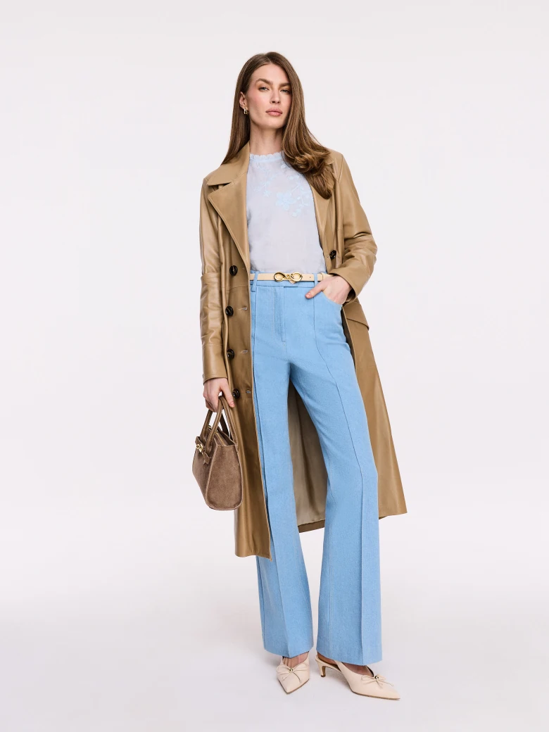 Elegant blue denim pants