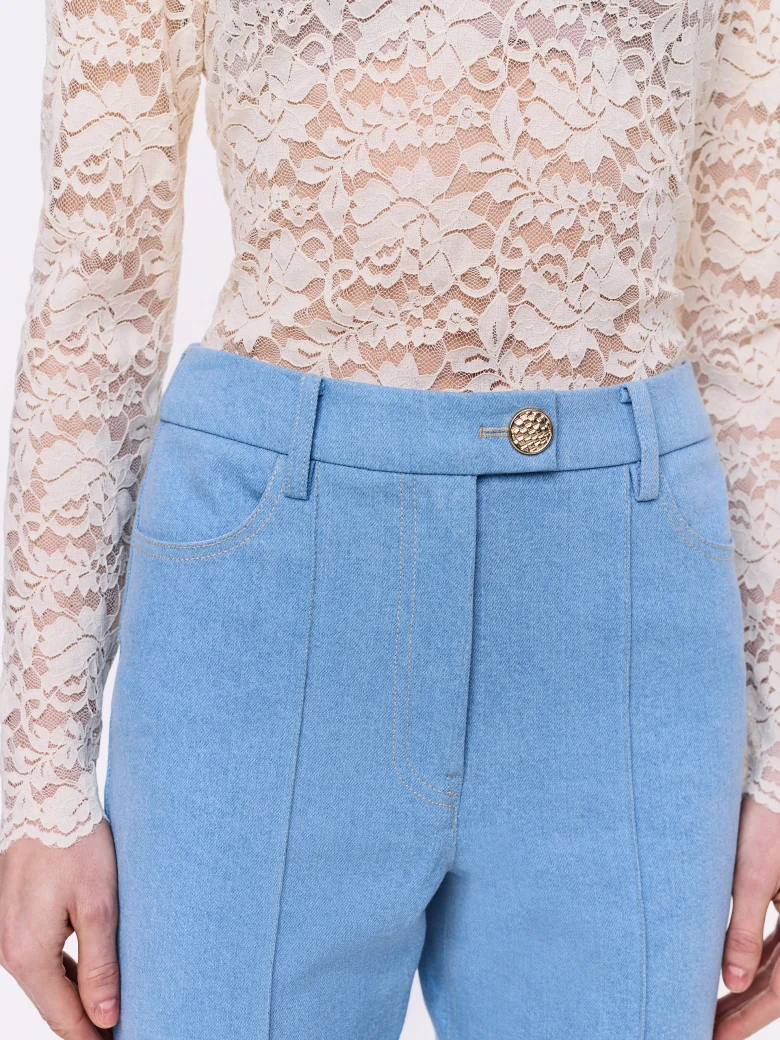 Elegant blue denim pants