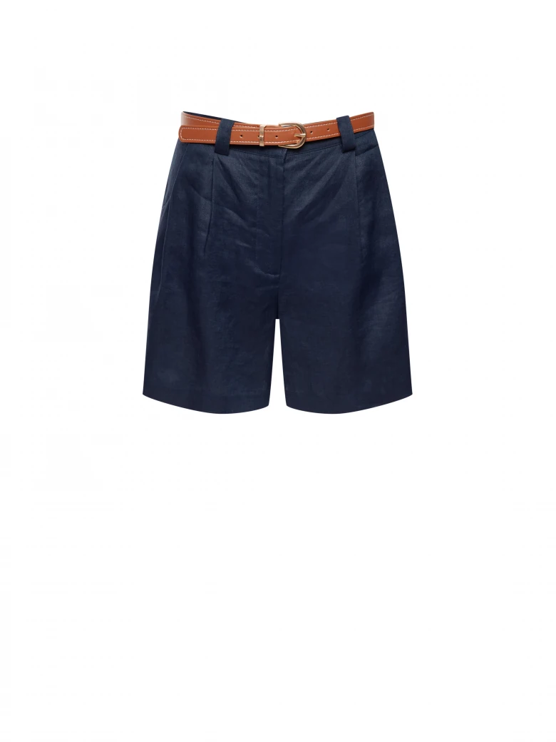Navy linen shorts