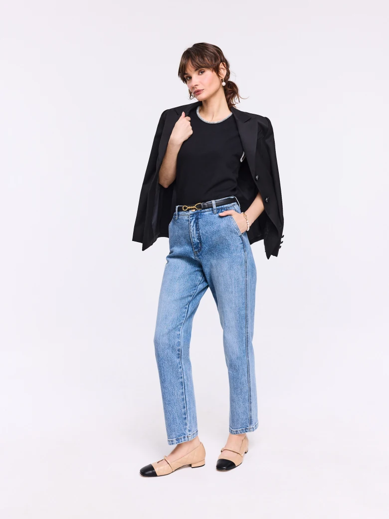 Blue distressed jeans