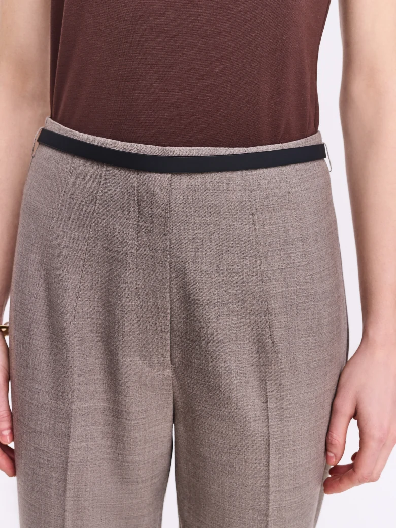 Eleganckie spodnie z wełną w  kolorze taupe