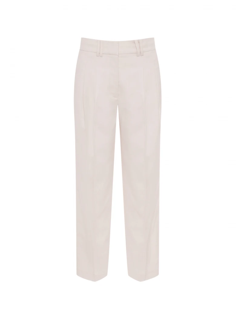 Cream suit pants with pleats