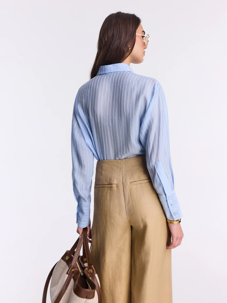 Linen trousers with side ties