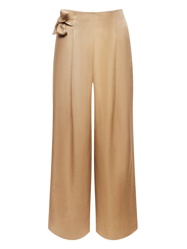 Linen trousers with side ties