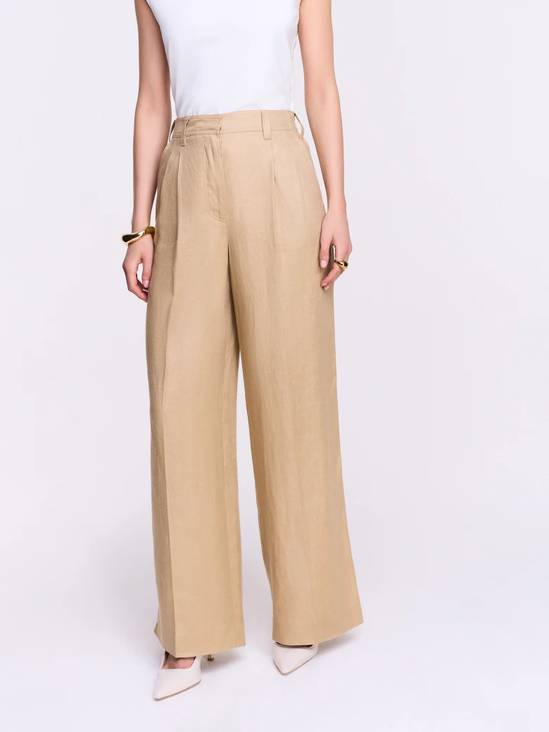 Beige linen pants