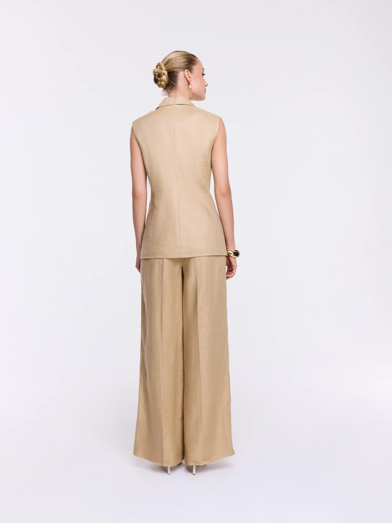Beige linen pants
