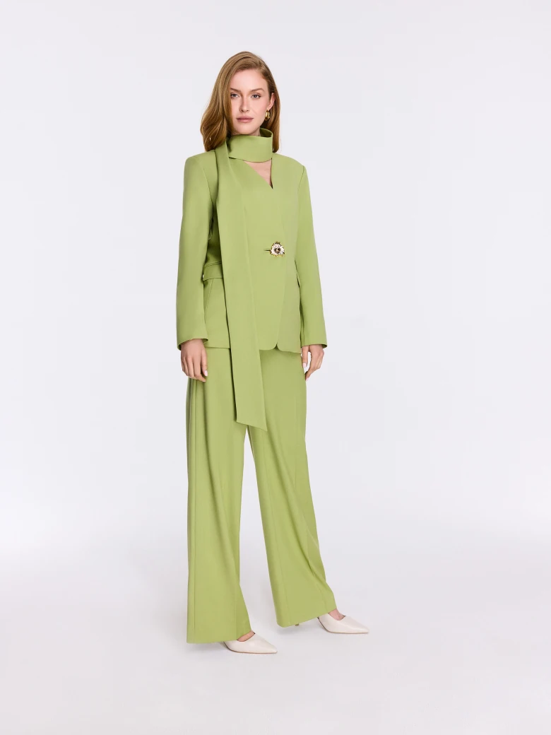 Green wide-leg pants