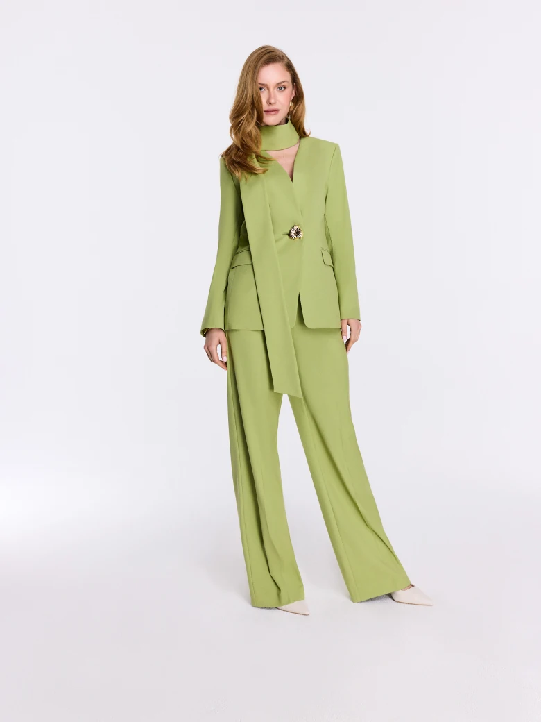 Green wide-leg pants