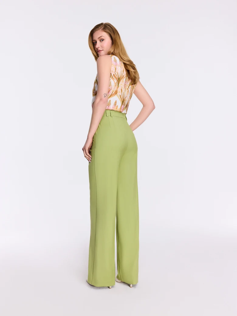 Green wide-leg pants
