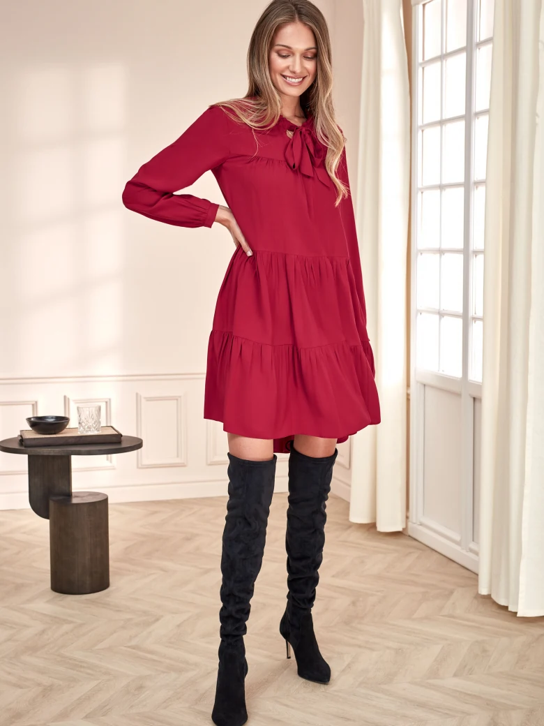 RED DRESS WITH BINDING