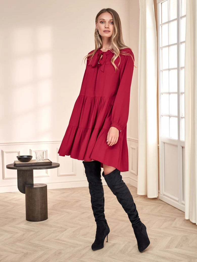 RED DRESS WITH BINDING