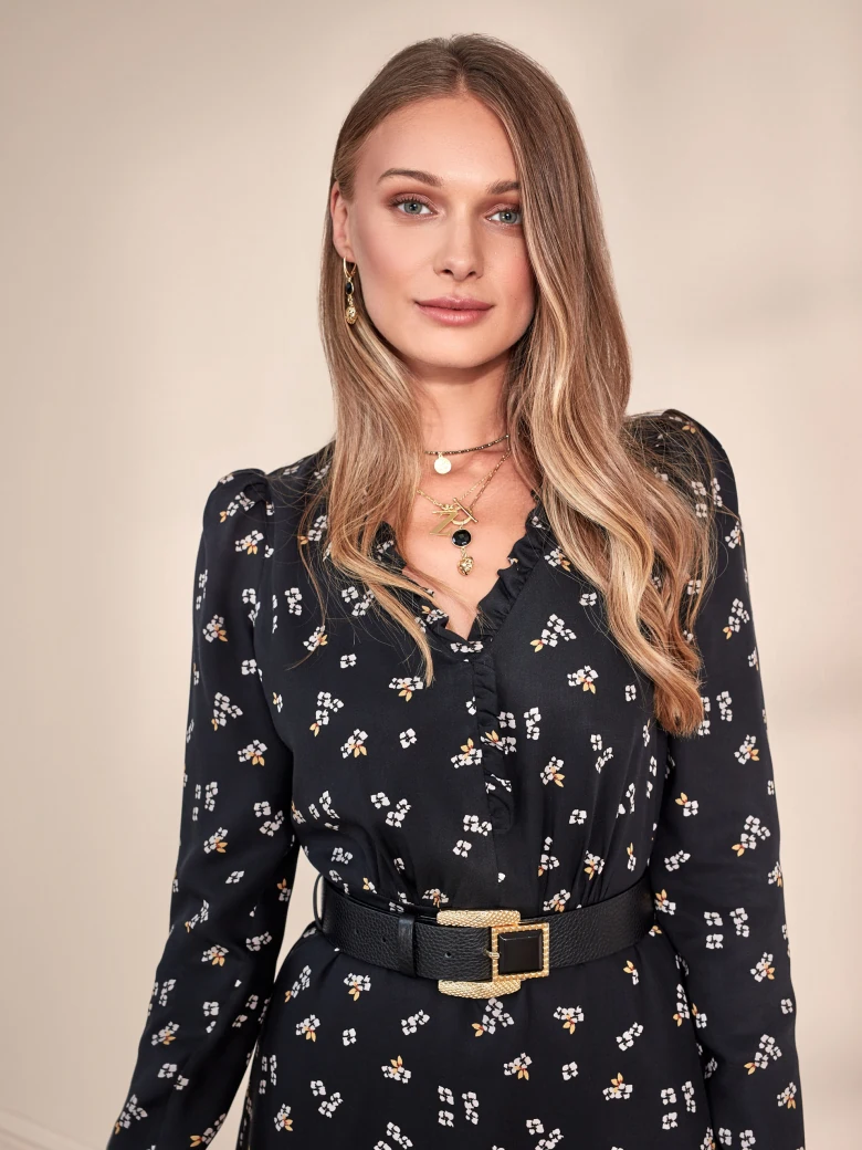 FLORAL DRESS WITH DELICATE FRILLS