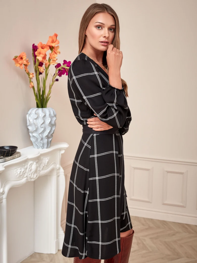 CHECKERED ENVELOPE DRESS