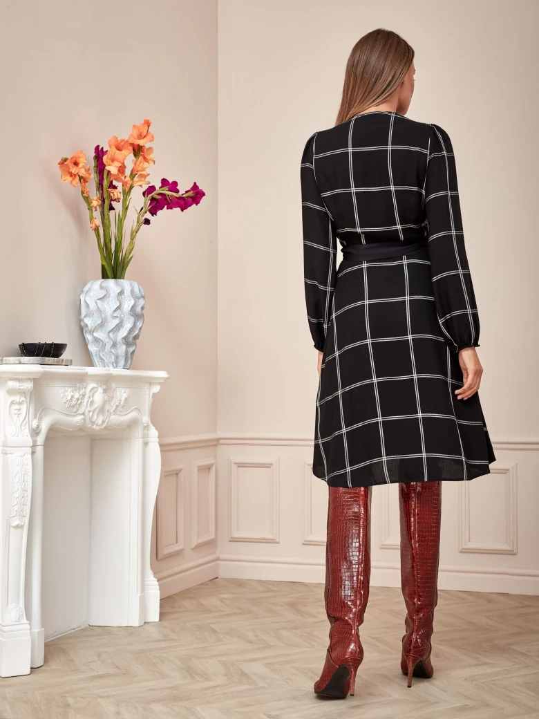 CHECKERED ENVELOPE DRESS