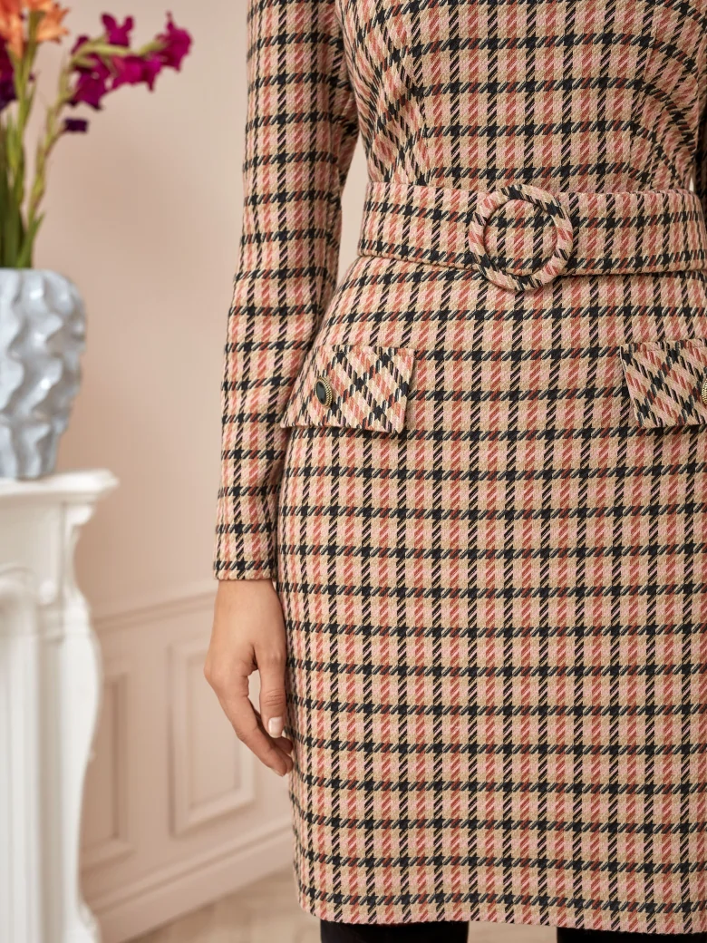 CHECKERED DRESS WITH RUFFLES