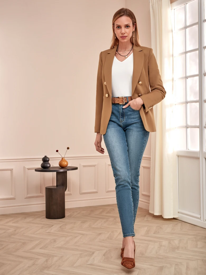 CARAMEL BUTTON-DOWN JACKET