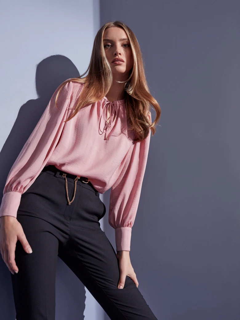 PINK BLOUSE WITH WIDE SLEEVES