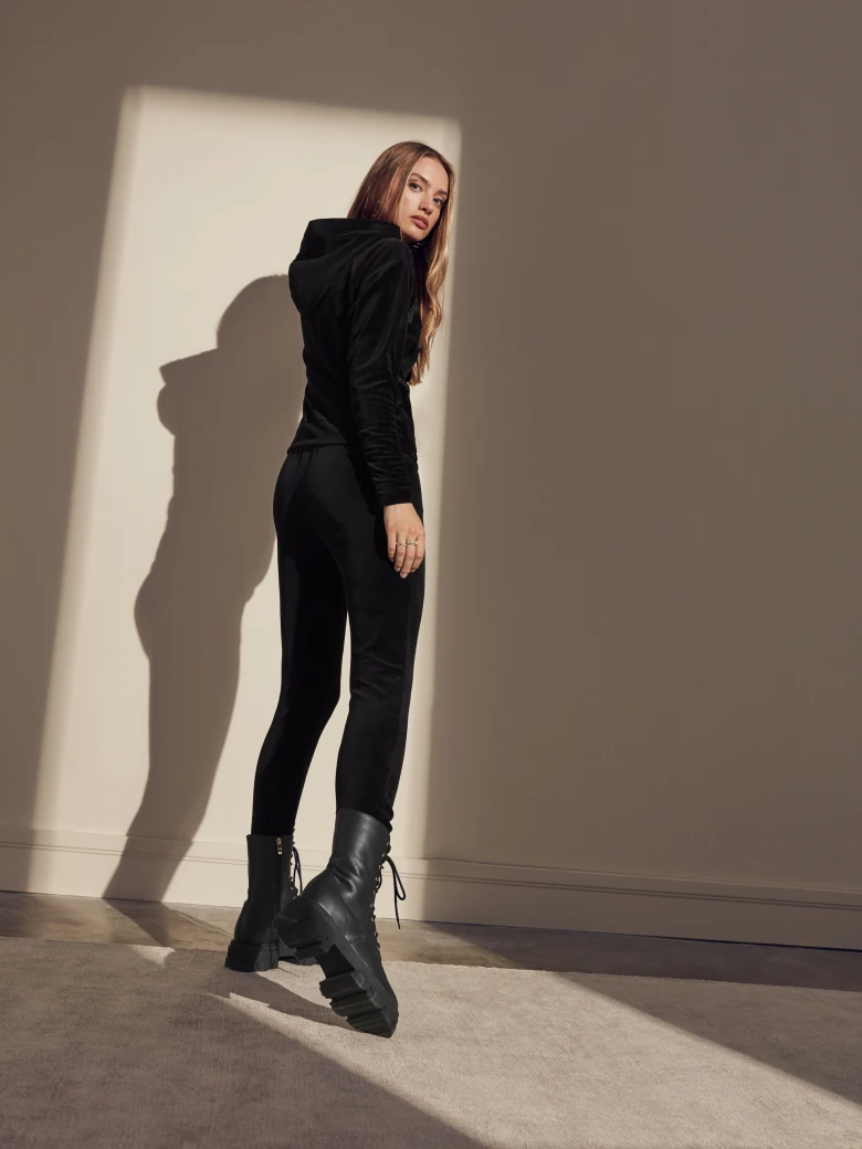 Black hooded sweatshirt