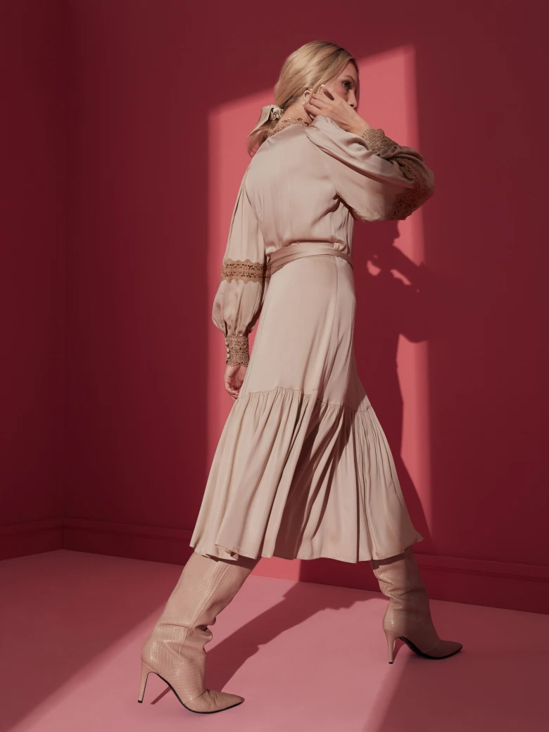 BEIGE ENVELOPE DRESS