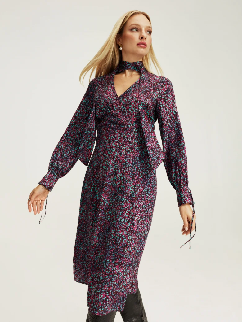 Purple dress with animal print