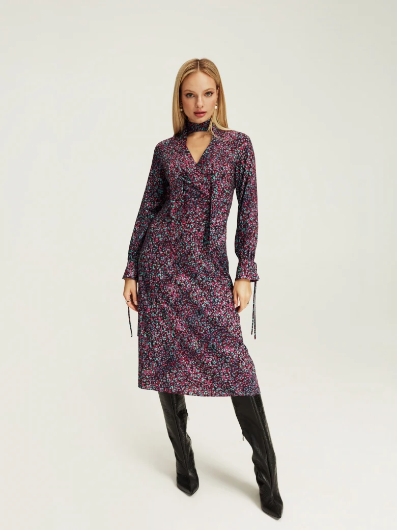 Purple dress with animal print