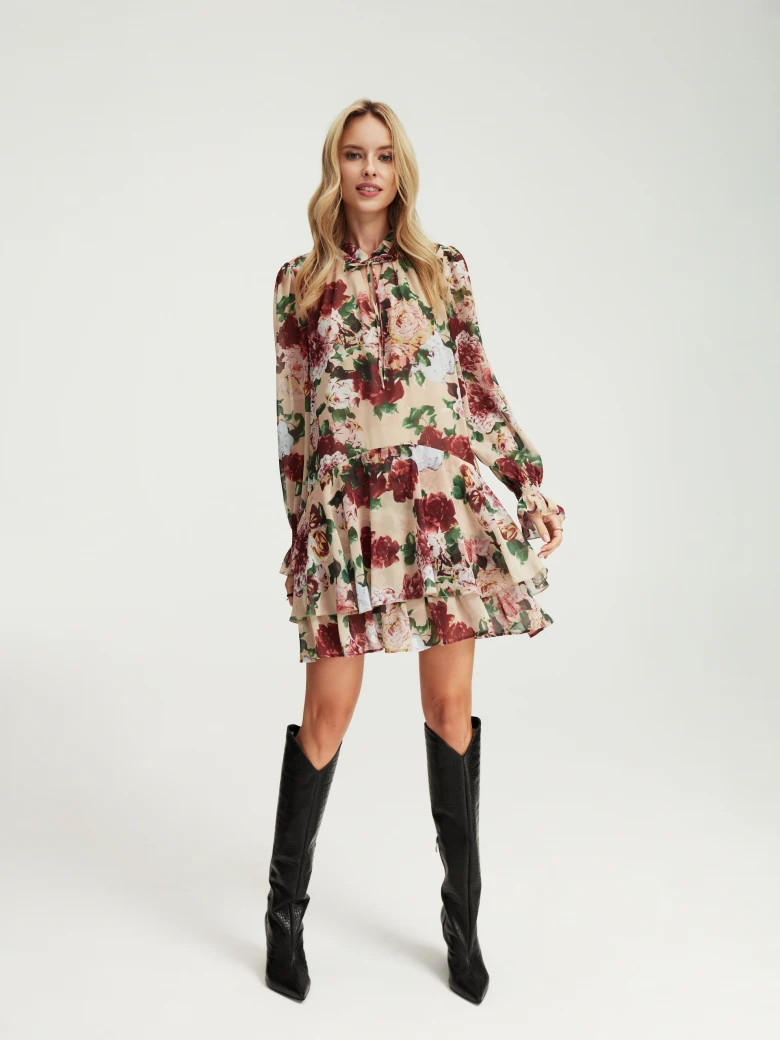Cream floral dress