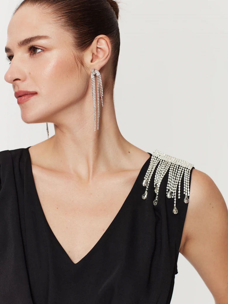 Black sleeveless jumpsuit