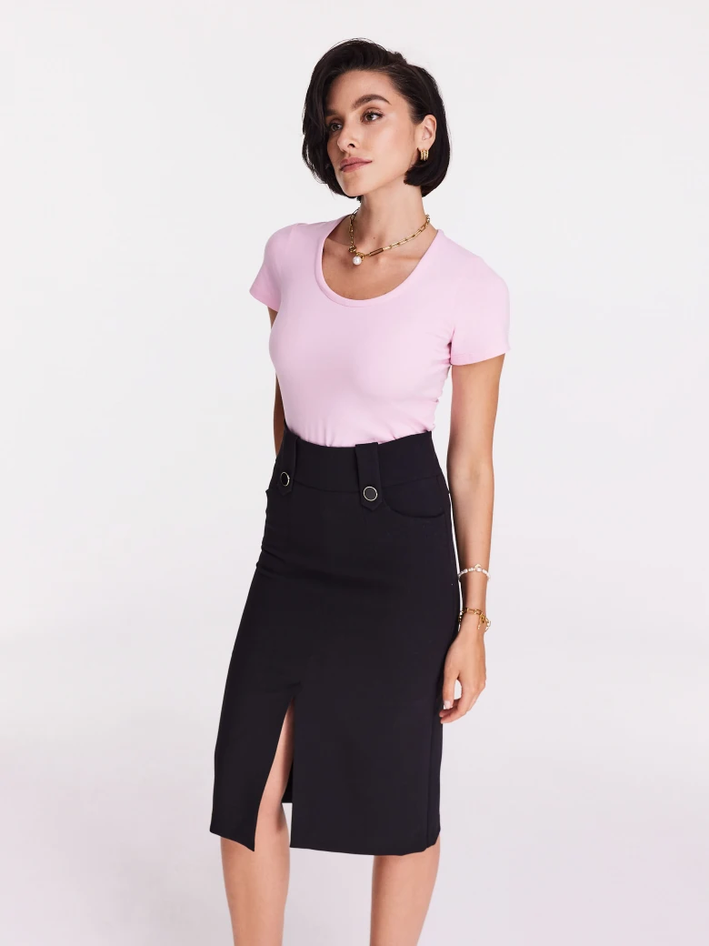 Powder pink short sleeve blouse