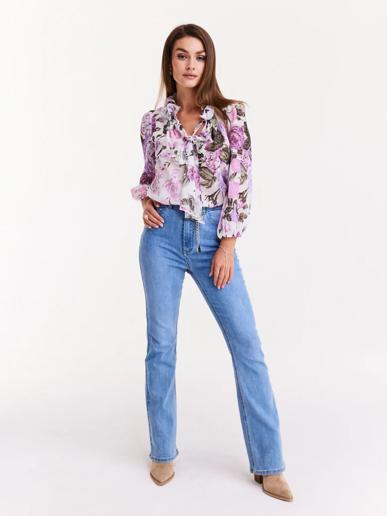 Romantic viscose floral shirt