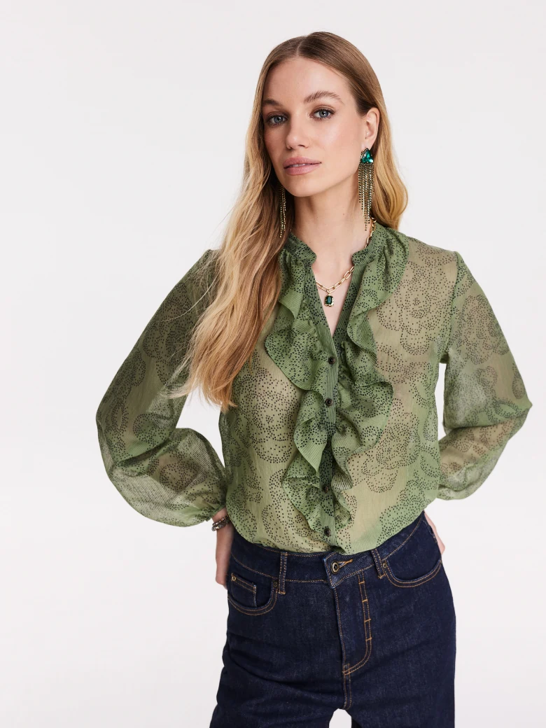 Original green shirt with applique