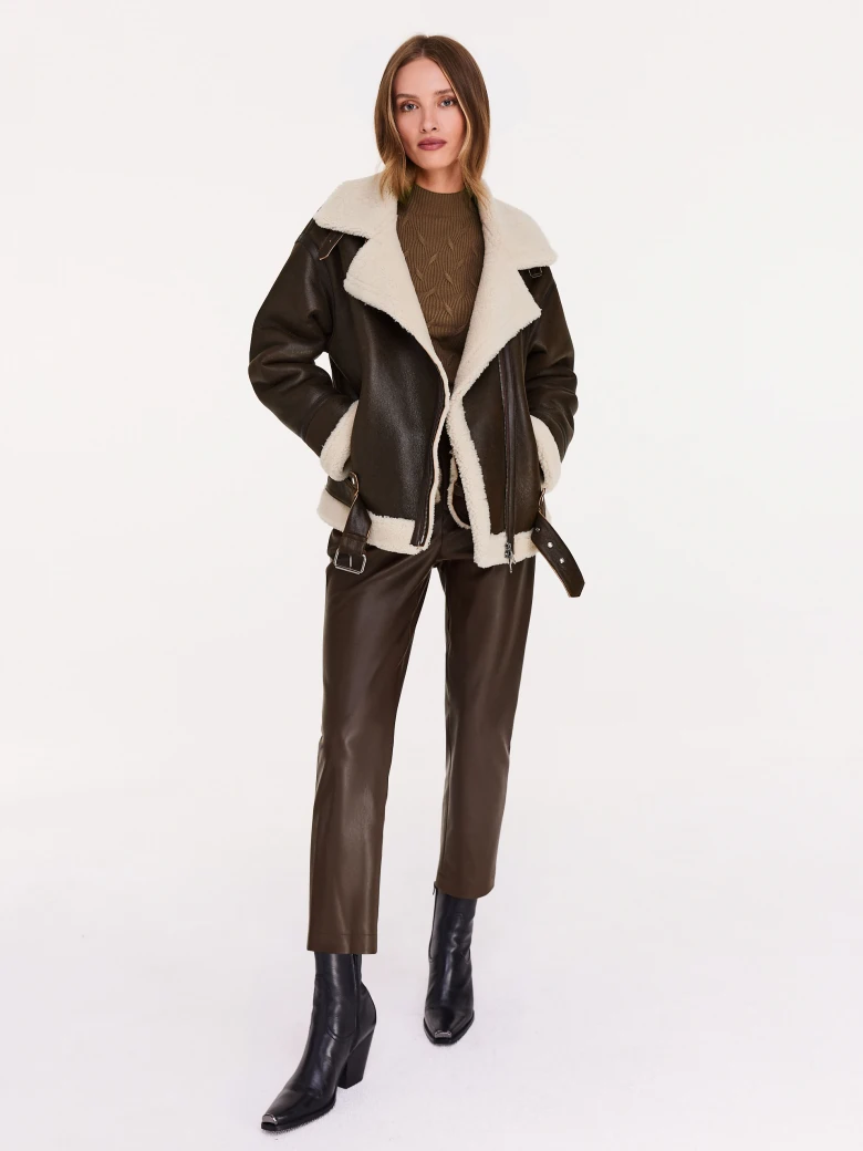 Leather pilot jacket-Taranko