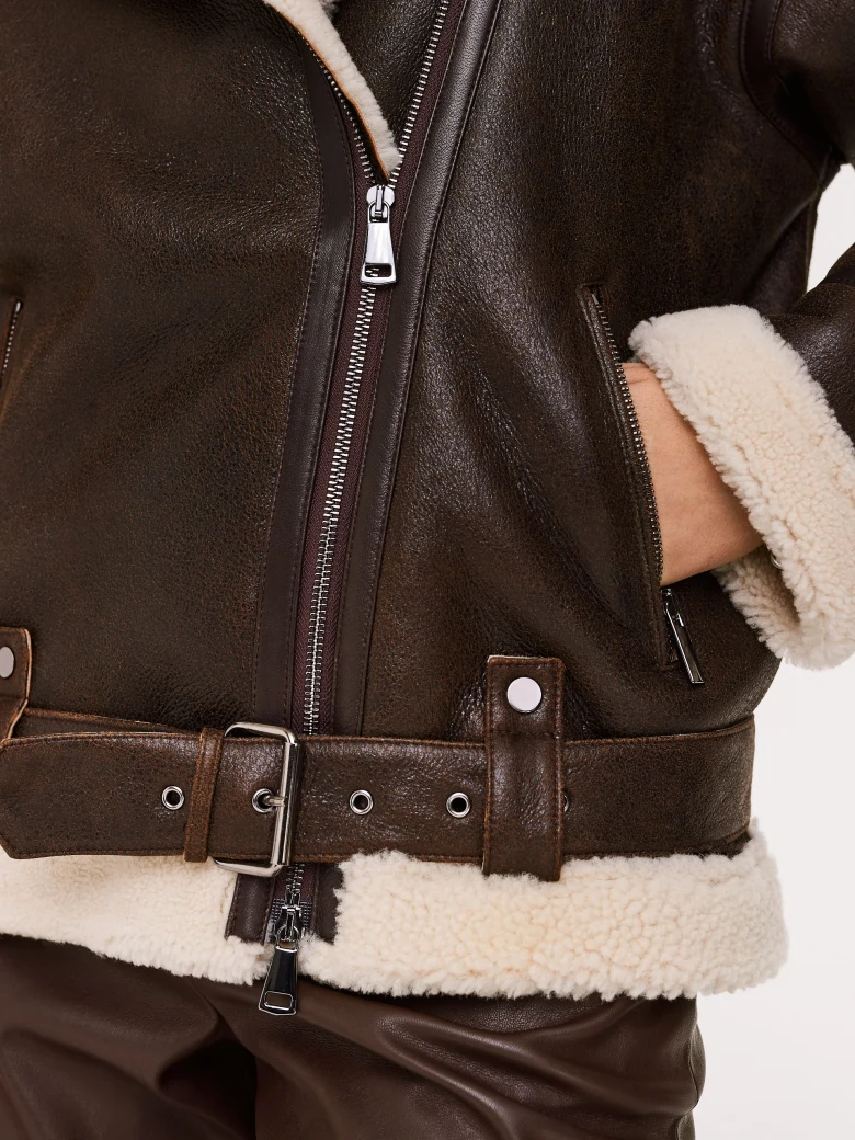 Leather pilot jacket-Taranko