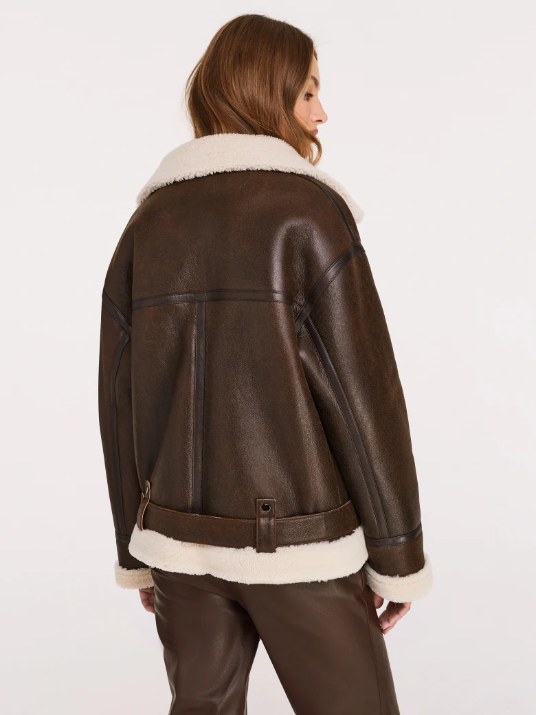 Leather pilot jacket-Taranko