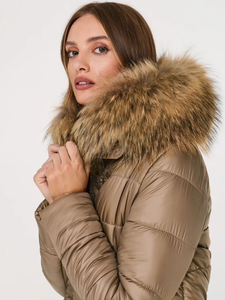 quilted coat in gold