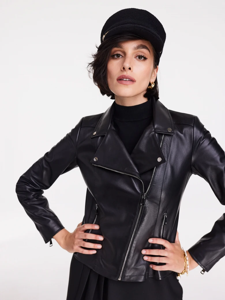 Slim-fit ramoneskin jacket