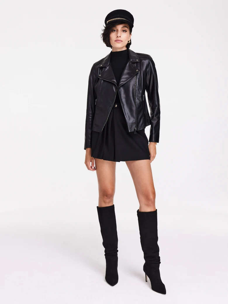Slim-fit ramoneskin jacket