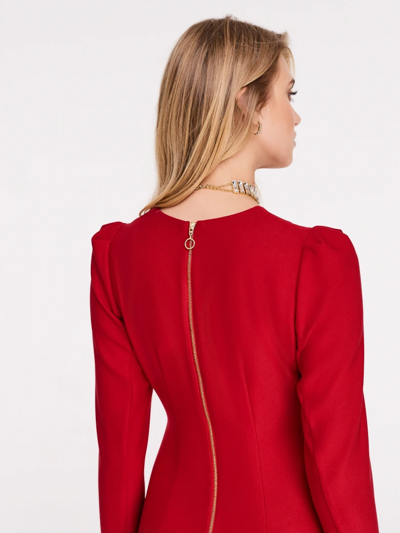 Red dress with added viscose
