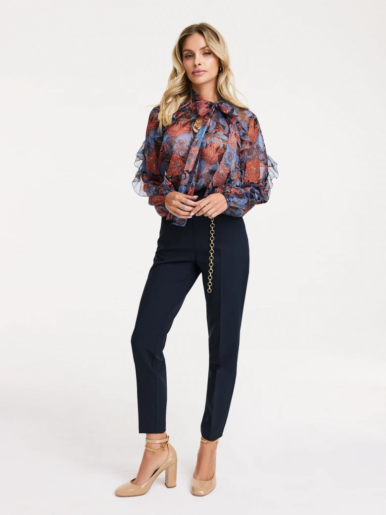 Navy blue high-waisted cigarillos