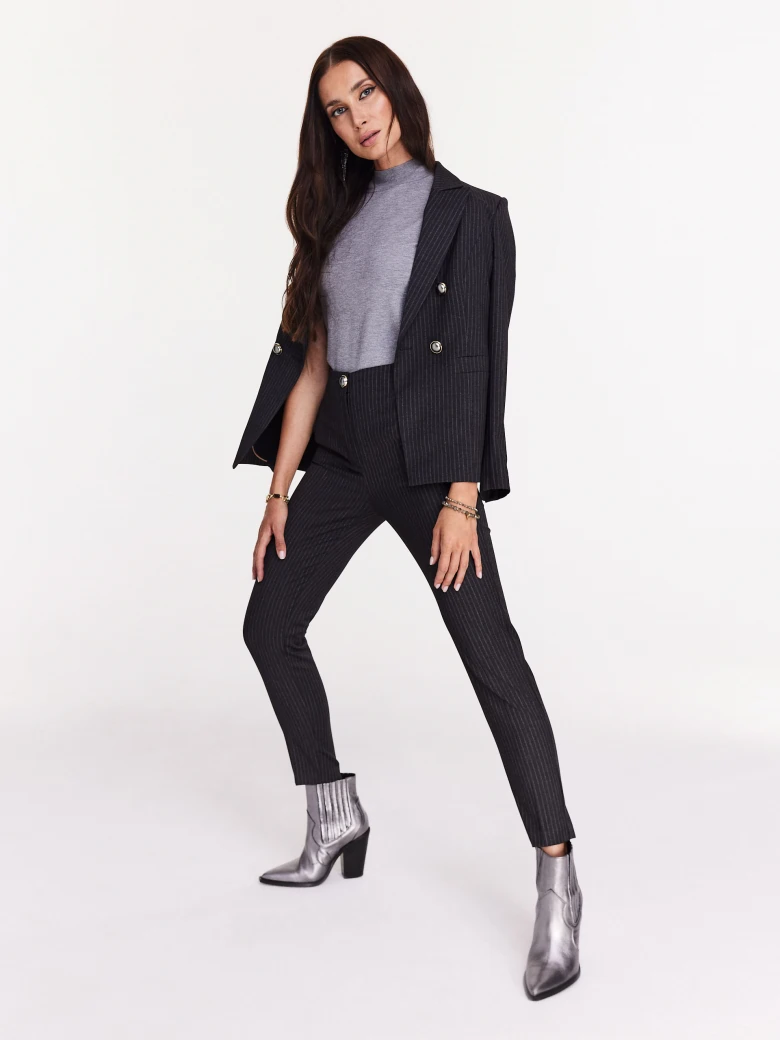 Elegant pinstripe suit pants