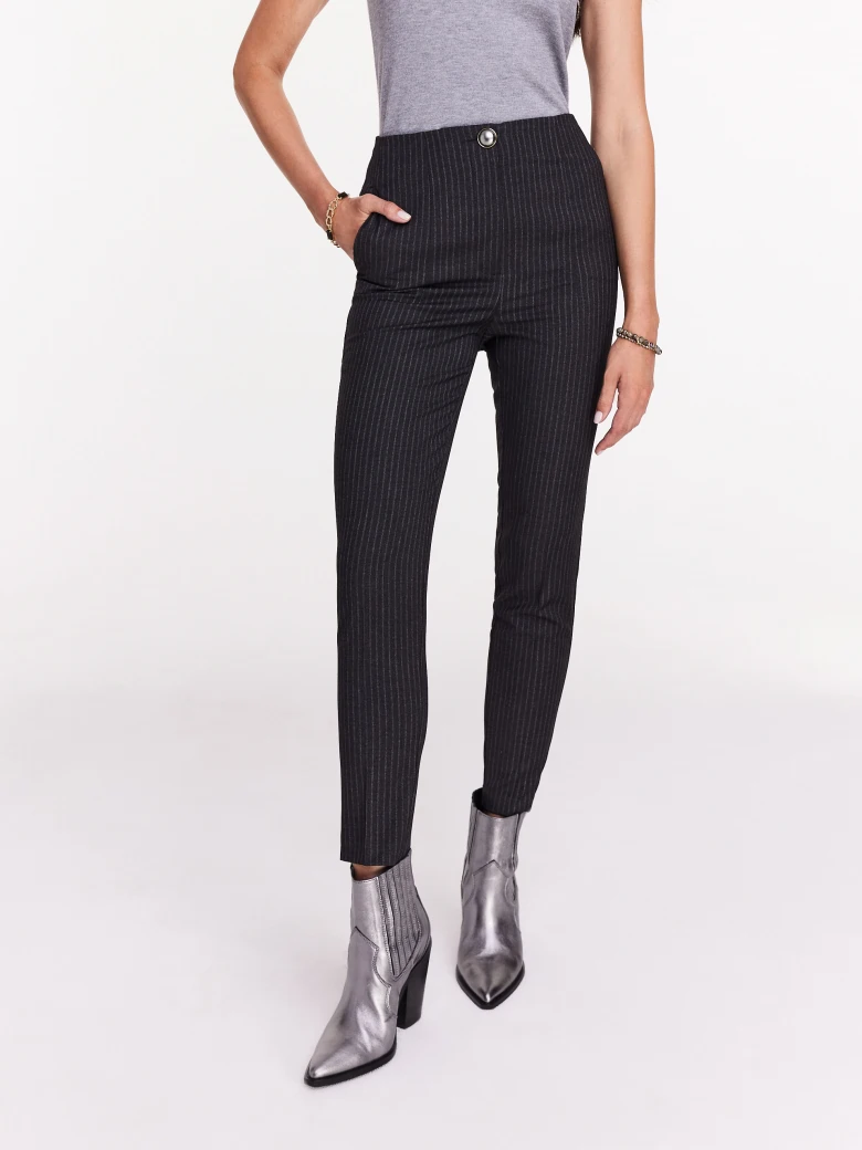 Elegant pinstripe suit pants