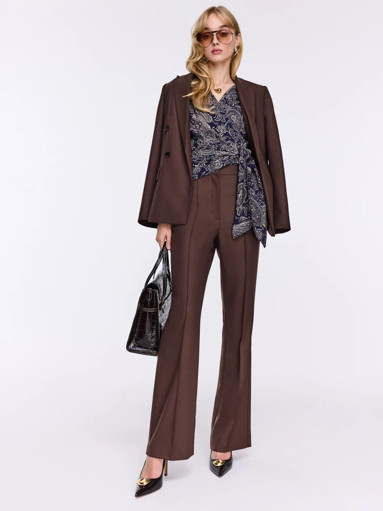 Navy blue blouse with oriental patterns