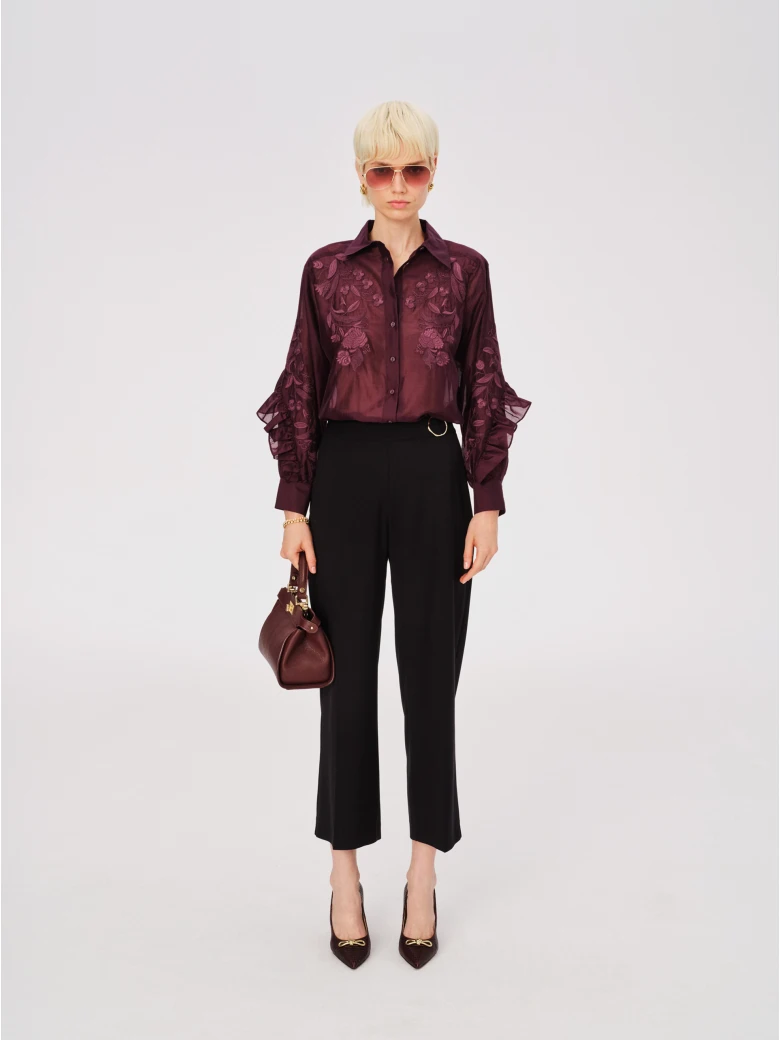 Black elegant suit pants with buckle