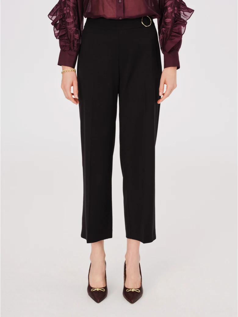 Black elegant suit pants with buckle